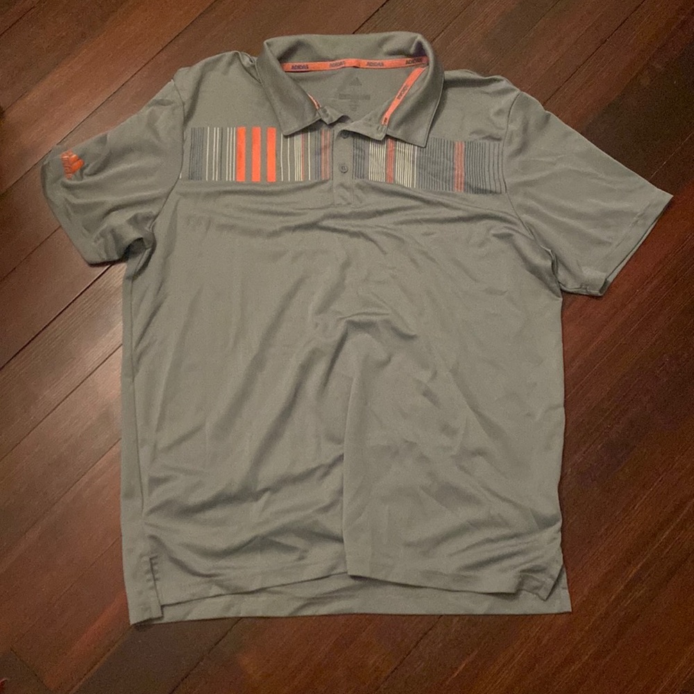 Adidas golf polo size large gray pattern